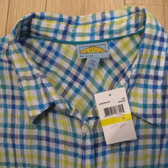 C&C California Mirage Waist-Tie Sleeveless Crinkle Shirt Top Size M Hi-Low Hem - Picture 6 of 10